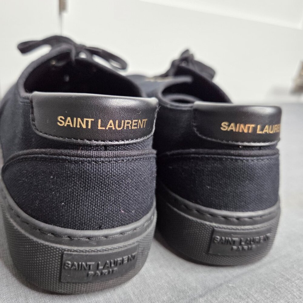 Saint Laurent - Men's Venice Black Canvas Low Top Sneakers - NWOT Size EU45 - Picture 12 of 12